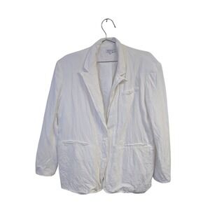 Crescent Oversized Blazer‎ Coastal Minimalist Linen Blend White L